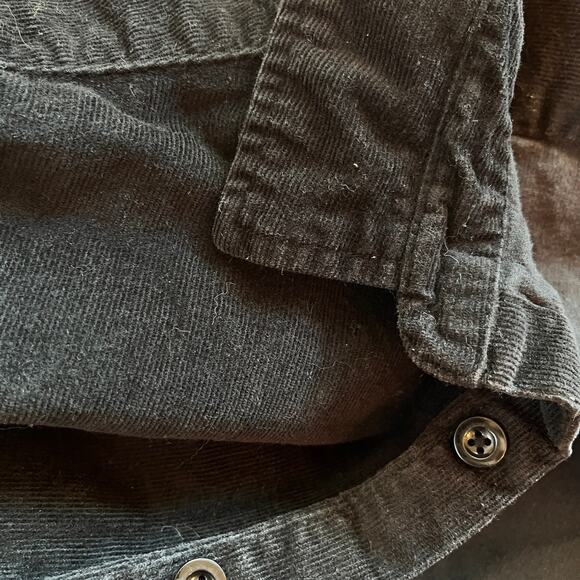 ASOS Black corduroy shirt jacket button down long sleeve Womens XS shacket - Picture 8 of 8